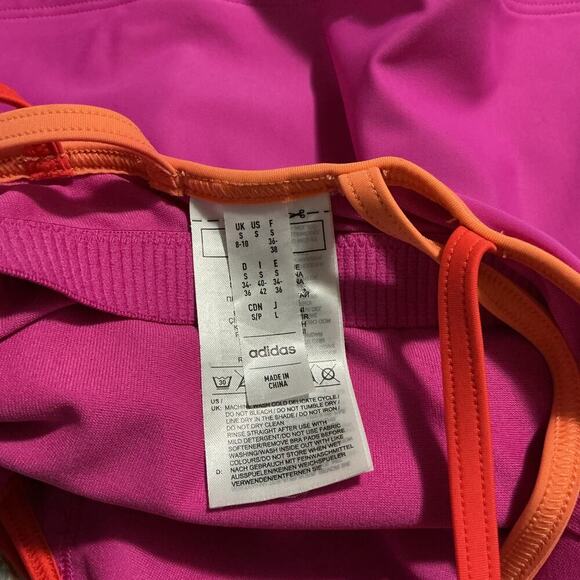 Adidas Fuchsia & Orange Strappy Logo Tank Top Women’s Medium - Picture 7 of 11